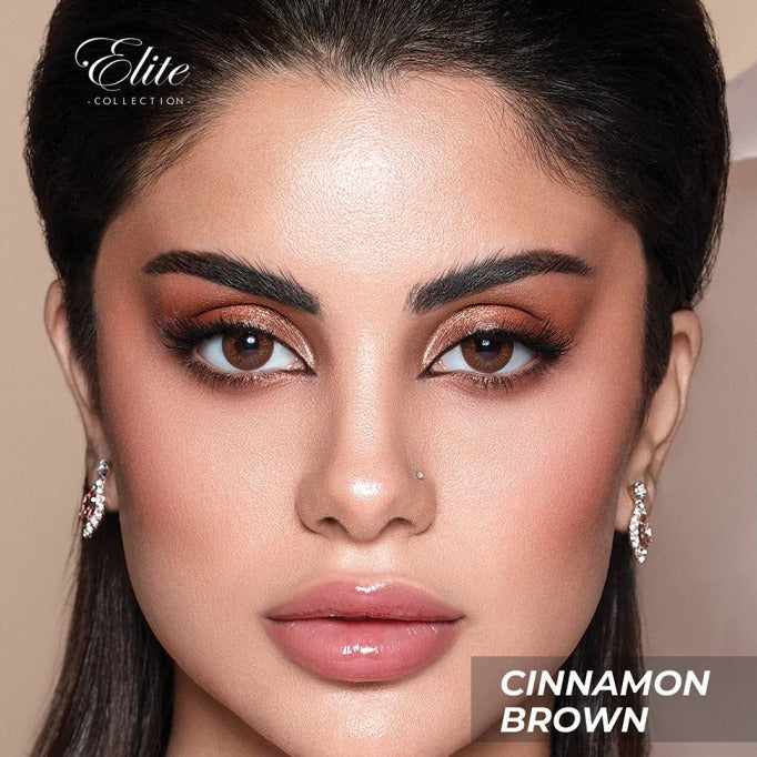 Bella Elite Cinnamon Brown Monthly Contact Lens (2 Lens/Box)