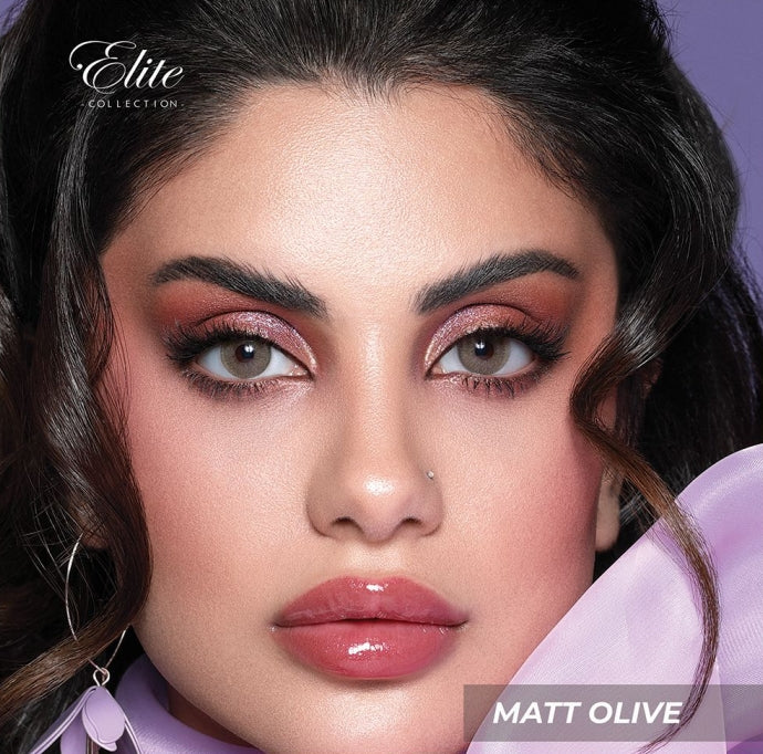 Bella Elite Matt Olive Monthly Contact Lens (2 Lens/Box)